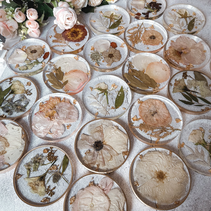 Resin Flower Keepsakes & Add-Ons — Round Coaster