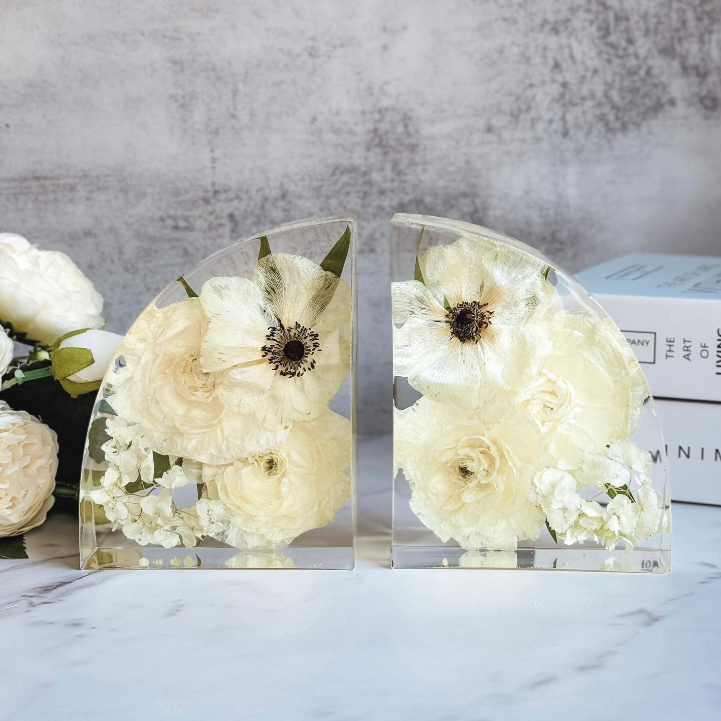 Flowers Preservation Book Ends