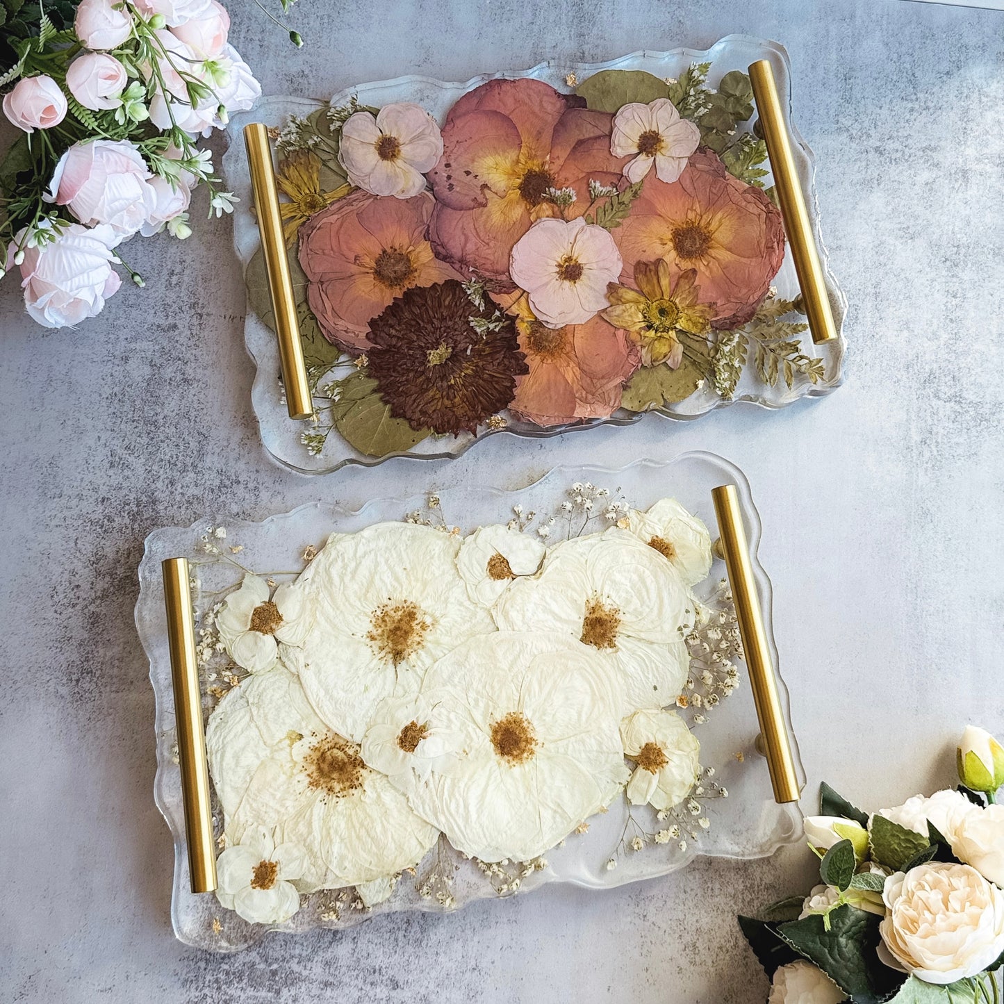 Flowers Preservation Geode Tray