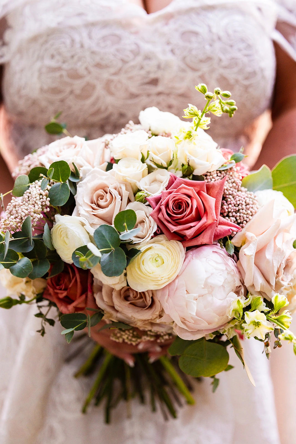 Fresh wedding bouquet before preservation