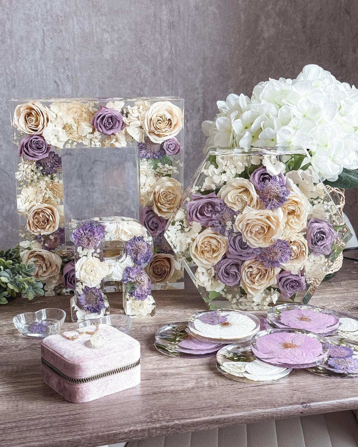 Here are some of the most recent wedding bouquet preservation projects we created using real flowers from our clients’ weddings.