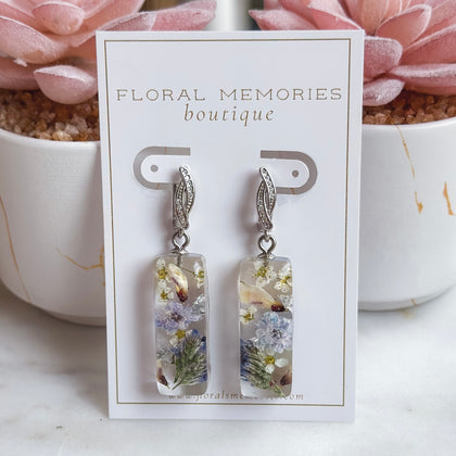 Earrings – Rectangular / Silver Steel