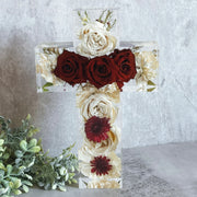 Wedding Flower Preservation - 3D Cross Resin Block