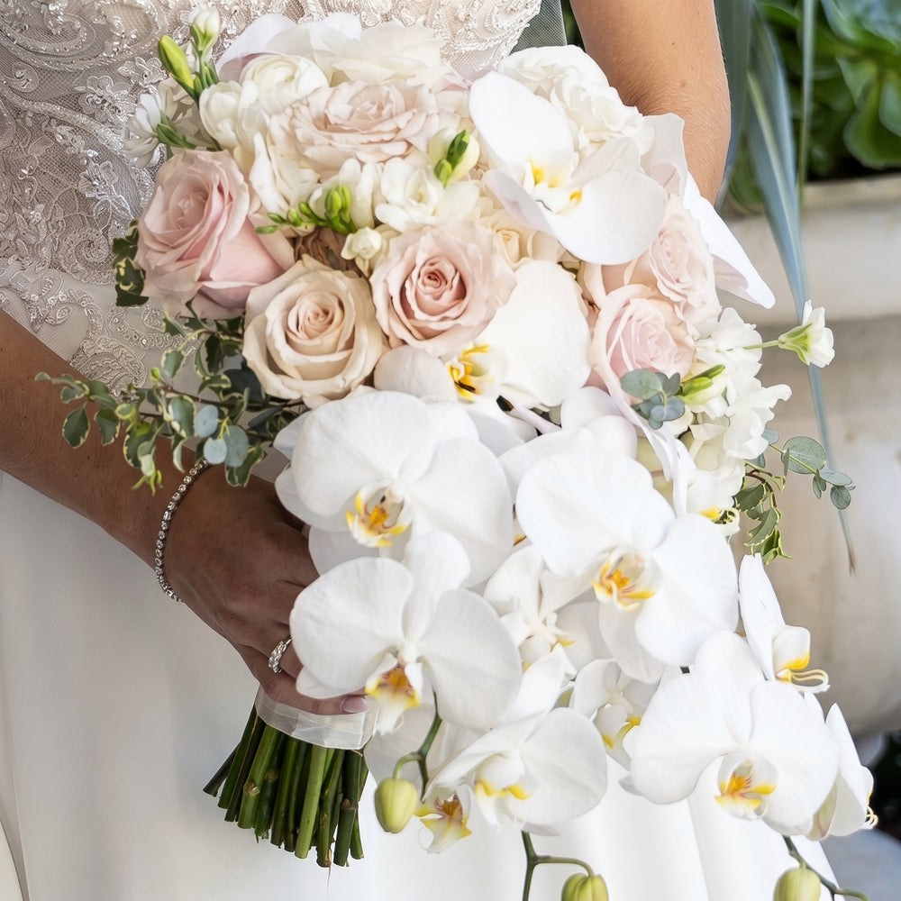 Fresh wedding bouquet before preservation