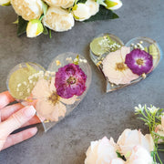 Flower Preservation Heart Coaster