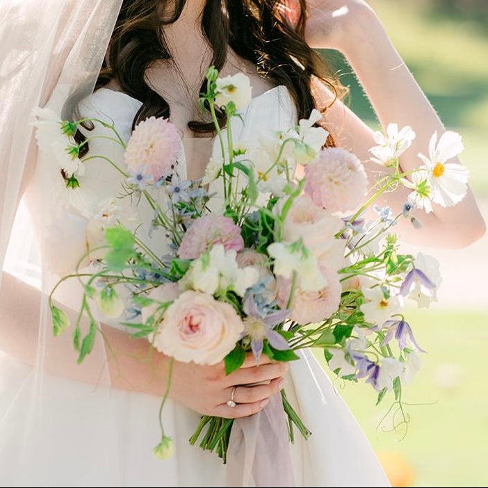 Wedding bouquet before shadow box preservation