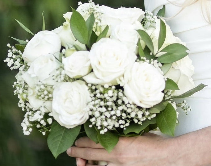 Fresh wedding bouquet before preservation