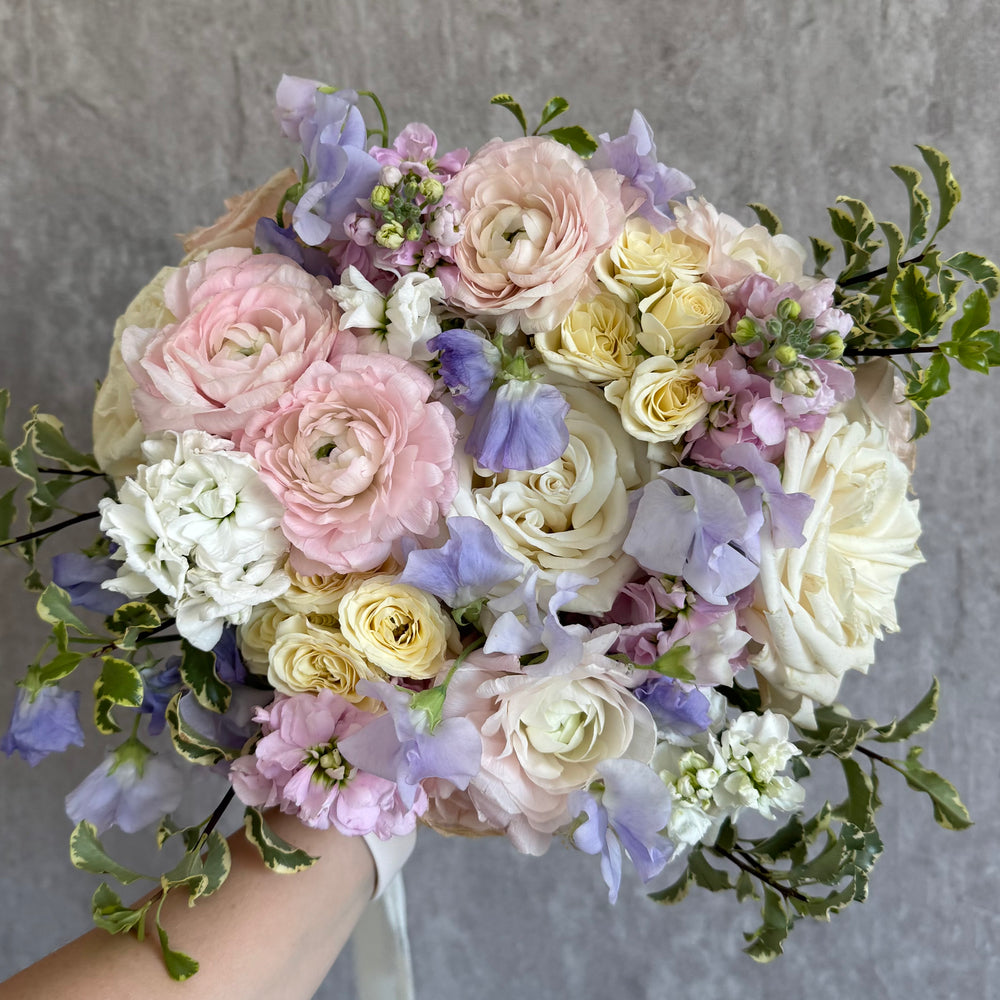 Fresh wedding bouquet before preservation