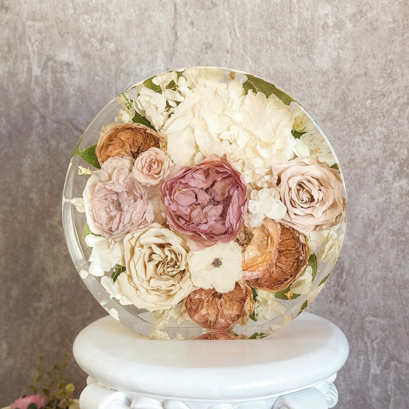 3D resin block flower preservation example