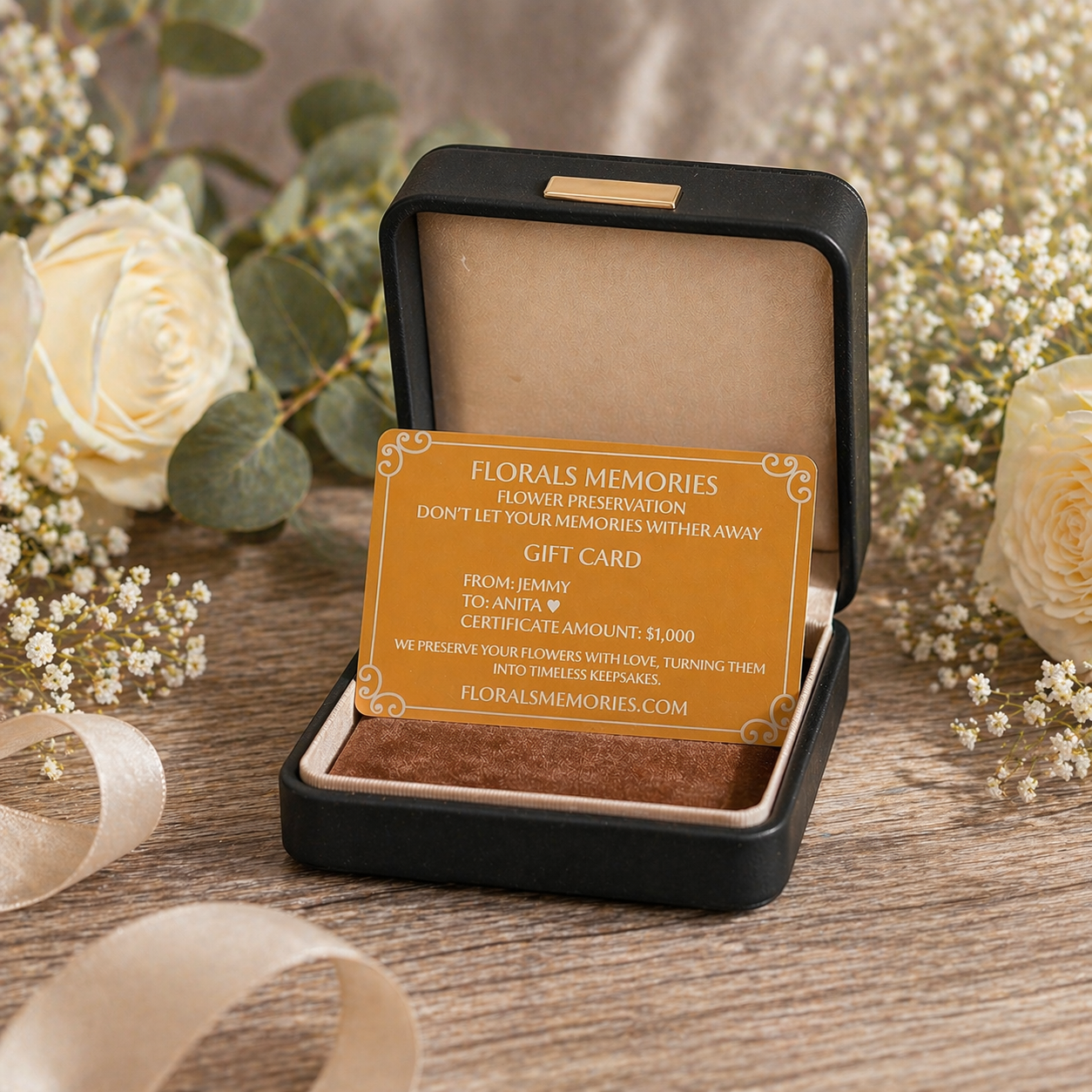 wedding gift card bouquet preservation