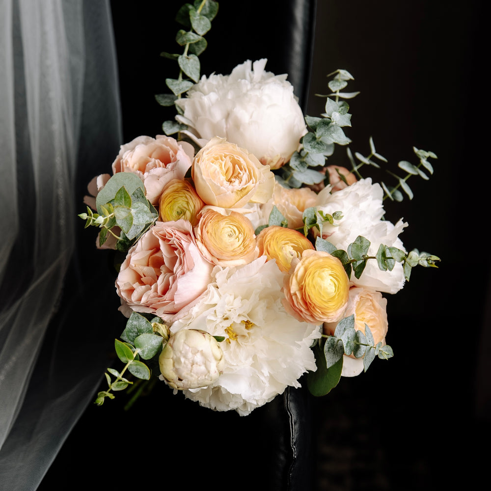 Fresh wedding bouquet before preservation