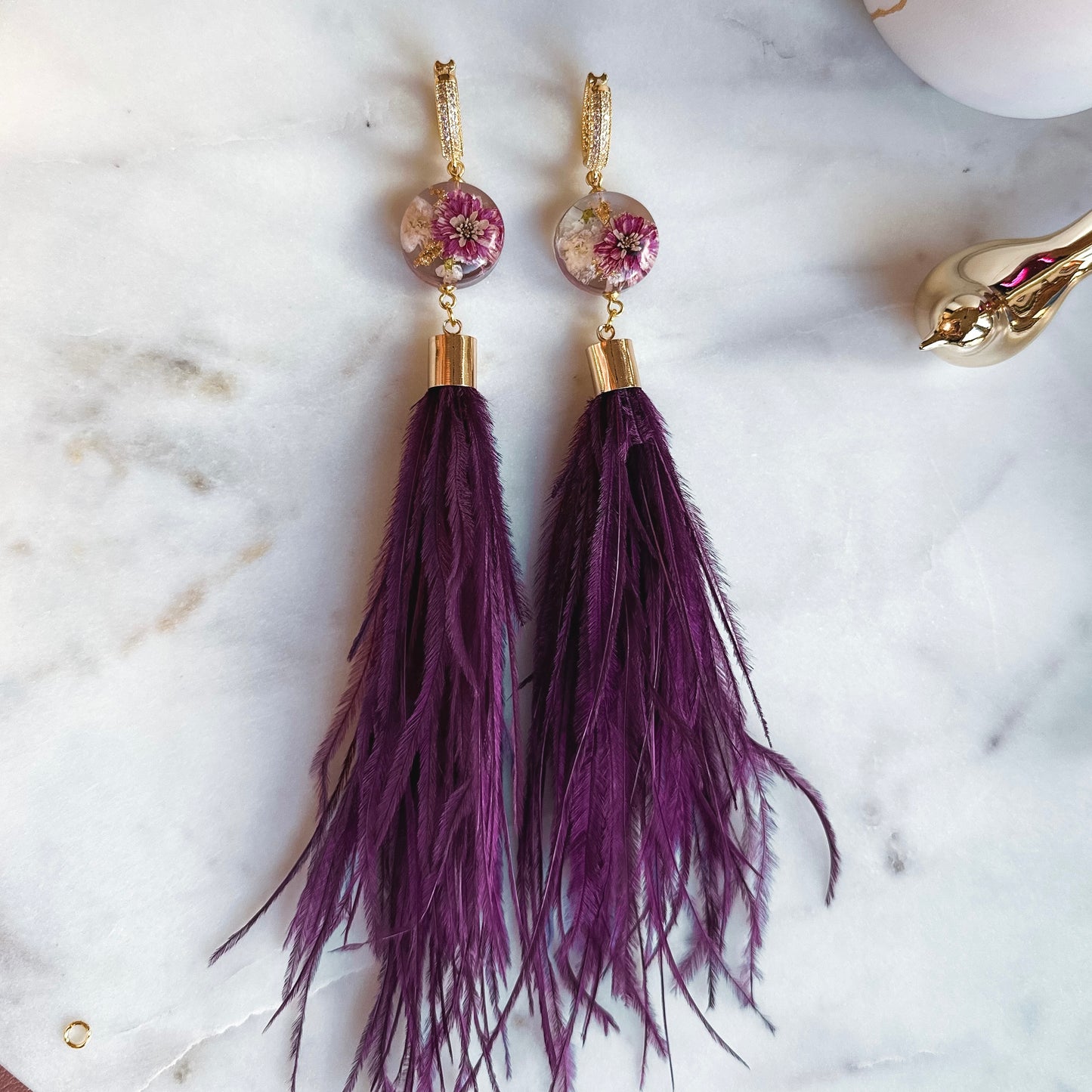 Earrings Deep Purple/Golden